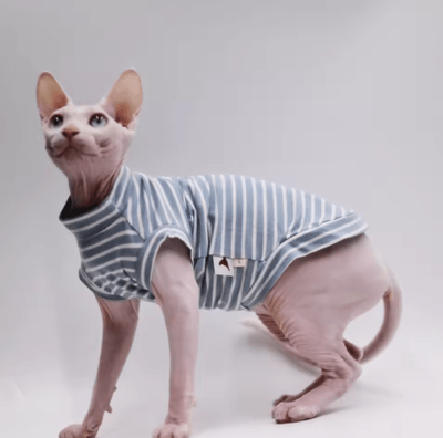Inspire Picks DUOMASUMI Cooling Cotton Cat Vest For Hairless Cats blue m