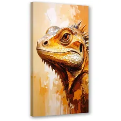 LEINWANDBILD Eidechsenkopf-Reptilien 40x80cm
