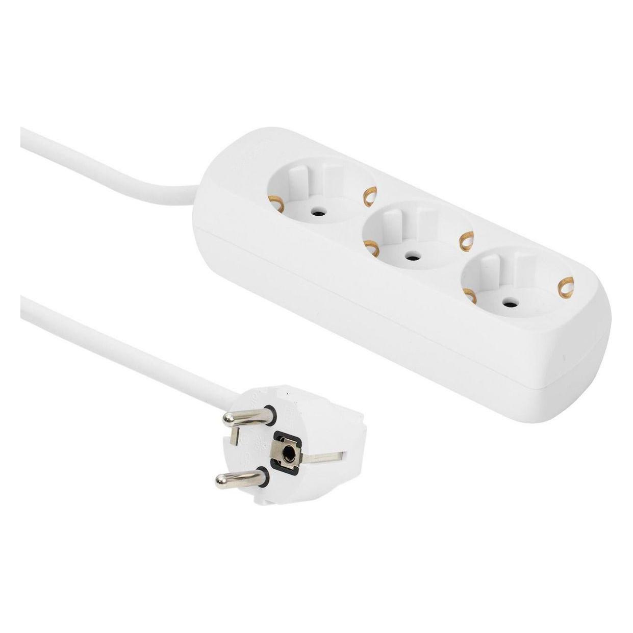 MicroConnect 3-way Schuko Socket 5M White (3x, CEE 7/3, 5 m) (GRU0035W)