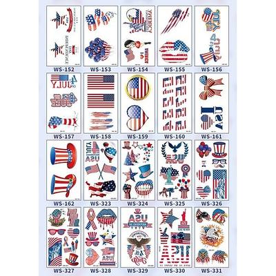 30 Bögen temporäre Tattoos zum 4. Juli für Kinder und Erwachsene, patriotische Tattoo-Aufkleber mit der US-Flagge für Dekorationen und Gastgeschenke zum Unabhängigkeitstag, wasserfeste Körperkunst mit