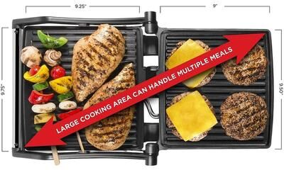 Chefman Electric Stainless Steel 180° Panini Press, Black, 4-Slice