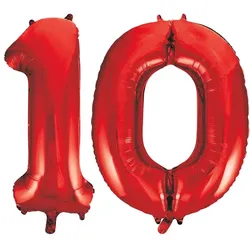 XL Folienballon rot Zahl 10