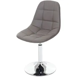 Chefgastro Esszimmerstuhl | HxBxT 84x47x50cm | Sitzhöhe 46cm | Retro 50er Jahre Design | Kunstleder Taupe-Grau | Stuhl Drehstuhl
