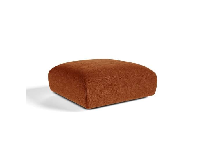 Pouf en velours chenillé terracotta