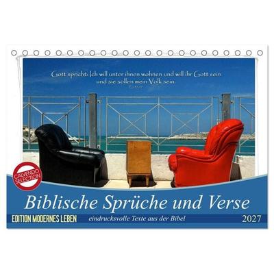Biblische Sprüche und Verse (Tischkalender 2027 DIN A5 quer), CALVENDO Monatskalender