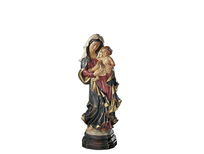 Sammlerstück Madonnenfigur mit Kind, Dunkelblau-Rot
