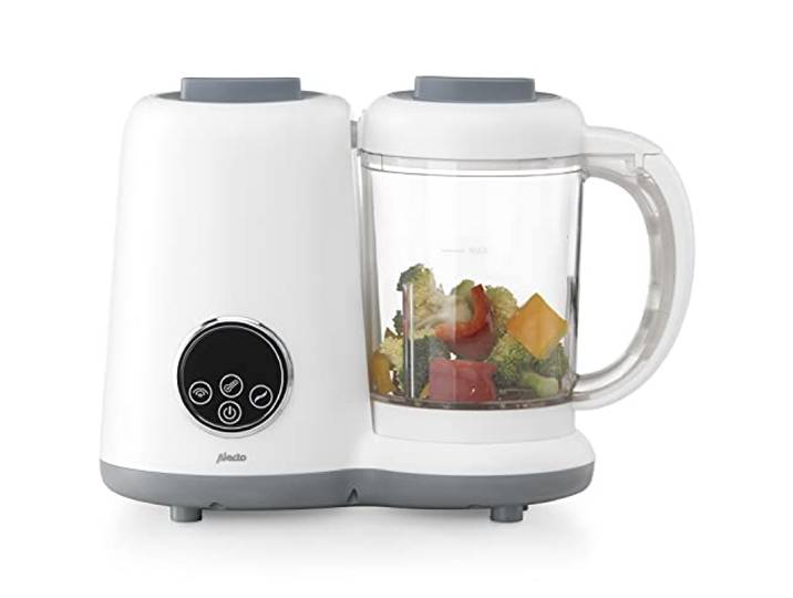 Alecto BFP-66 robot bébé - 5 en 1 - cuisson vapeur/mélange & purée/chauffage/stérilisation biberons & tétines/chauffe biberon - blanc