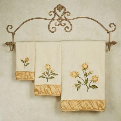 Touch of Class Charlotte Rose Bath Towel Set Butter Bath Hand Fingertip, Bath Hand Fingertip, Butter