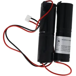 XCell Notleuchtenakku NiMH 4,8V 3000mAh 2x L1x2 Sub-C mit Kabel Stecker (2 Stk., Akku), Akku Ladegerät