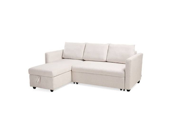 Canapé d'angle réversible 3p convertible tissu beige – WILSON Meubletmoi
