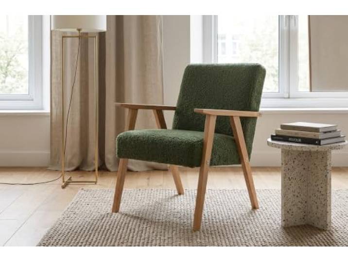 Family Meble Sessel Soler Angel – Retro-Sessel im Vintage-Stil mit Stoff-Bezug – Grün · 12