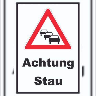 HB-Druck Schild Achtung Stau A3 (297x420mm)