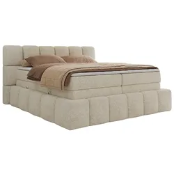 BOXSPRINGBETT NIRA KING 160/200 Creme Strukture - H3