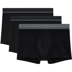 HOM Herren Boxershorts, 3er Pack - LEONARD #2, Boxer Briefs, Unterwäsche, Baumwollmischung, einfarbig Schwarz / S