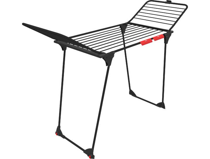 Wäscheständer VILEDA Vileda KING Ultimate Wäscheständer , schwarz (mattes schwarz), B:174cm H:112cm T:57cm, Aluminium, Stahl, Wäscheständer, Wäscheständer, Extra dicke XXL-Leinen für faltenfreies Trocknen