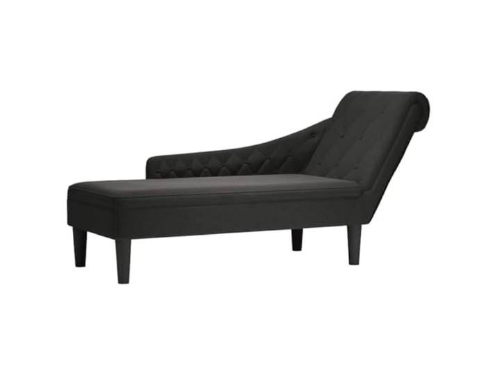 NLQMSU Langer Sessel, Stoff, Schwarz, mit Kissen und Armlehne rechts Hochelastischer Schaumstoff, Polsterung mit Knöpfen, Lendenkissen im Lieferumfang enthalten, Wohnzimmer, Schlafzimmer, Büro