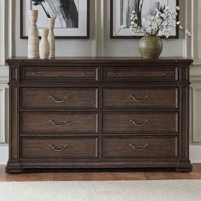 Liberty Furniture Providence Park Bedroom Dresser & Optional Mirror Chateau Brown