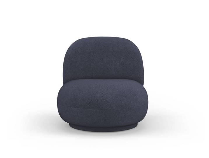 Fauteuil pivotant en tissu bouclé bleu foncé