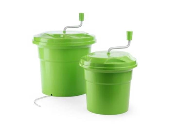HENDI Salatschleuder, Salattrockner, inklusief Wasserablaufschlauch, Inner Schleuderkorb entnehmbar, Geschirrspülmaschinegeeignet, 12L, ø335x(H)430mm, Polyamide, Polypropylen