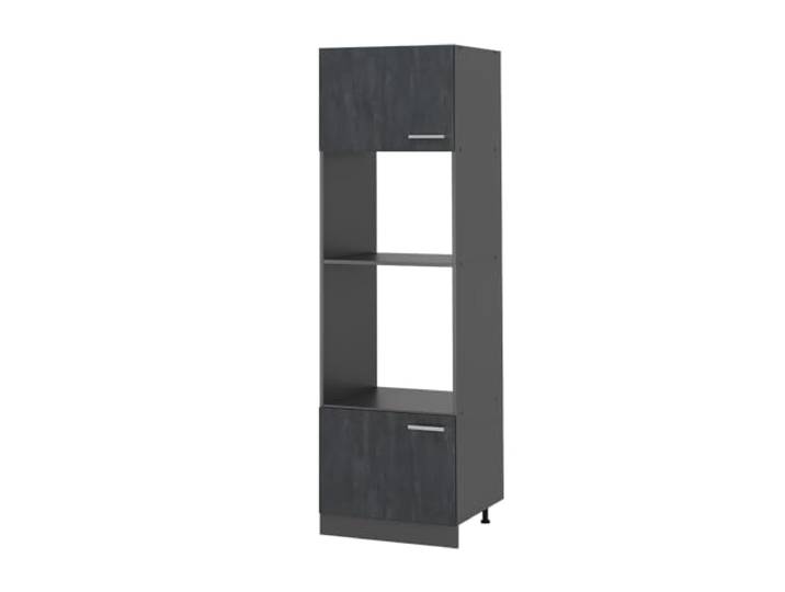 Vicco Mikrowellenschrank R-Line, Schwarz Beton, 60 cm 2 Türen · Backofennische · Mikrowellennische · Höhenverst. Füße · Frei kombinierbar