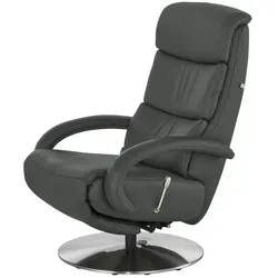 Hukla Leder-Relaxsessel grau - Leder Florian ¦ grau ¦ Maße (cm): B: 73 H: 109 T: 91.0