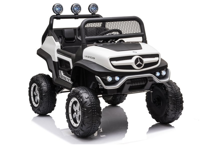 Mercedes UNIMOG S 4x45W Kinderauto Kinderelektroauto Kinderfahrzeug 12V Elektroauto Weiß