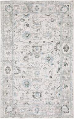 Style Haven Willett Oriental Ivory/ Teal Blue Area Rug