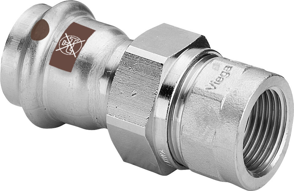 Viega Raccord à vis Temponox 812157 18 mm x Rp 2000 / 801 , acier, inoxydable, filetage Rp, SC-Contur