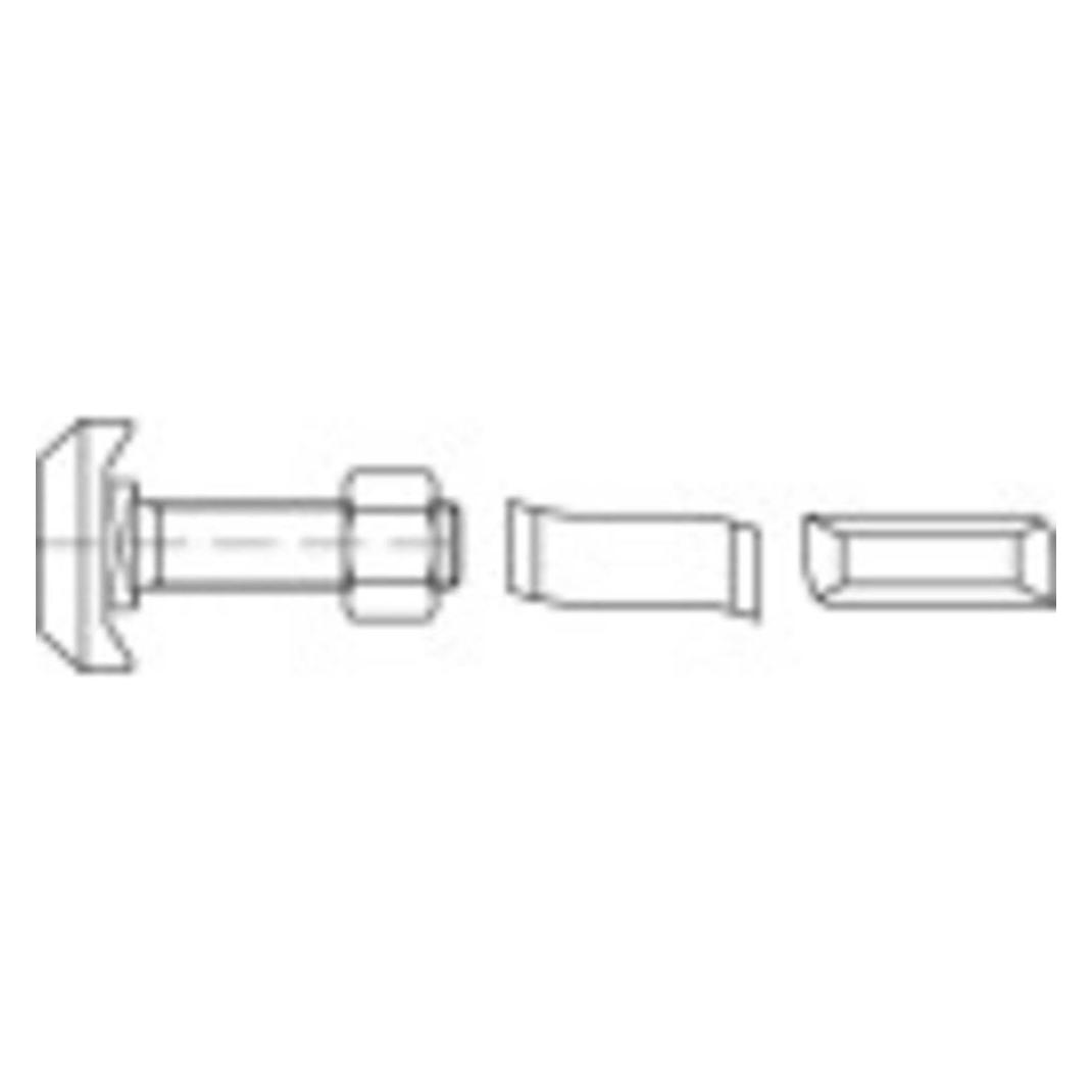 Conrad Components Hammerkopfschrauben M12 40 mm 88950 Edel (25 Schrauben pro Stück) (1070240)