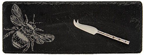 Selbrae House Just Slate Company Bee Mini Slate Cheese Board & Knife Set