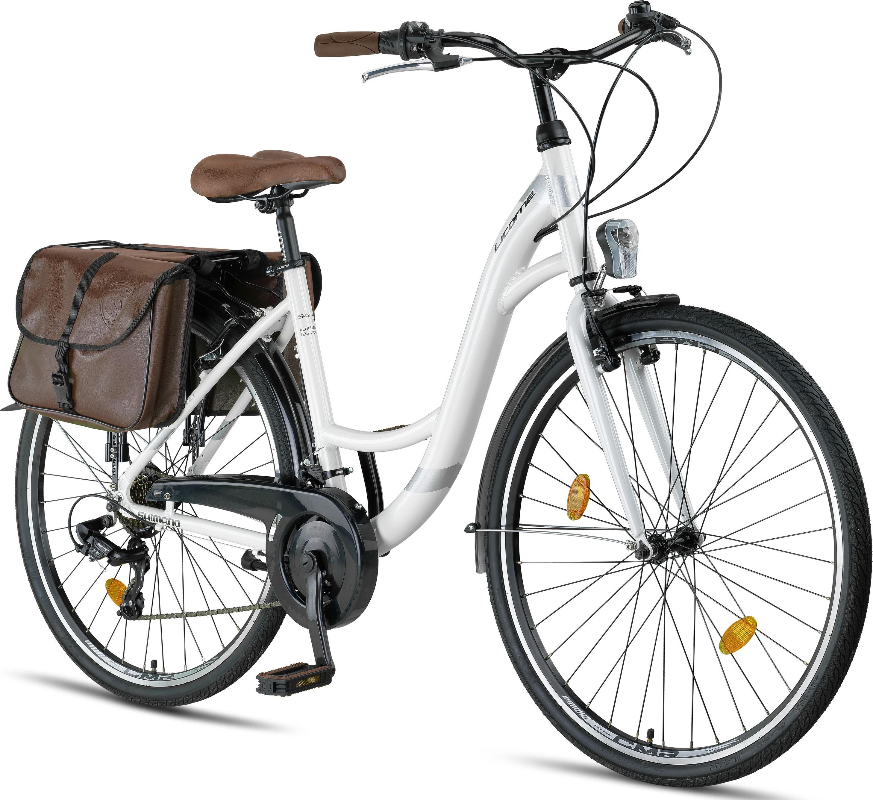 Licorne Bike Stella Plus Premium City Bike in Zoll Aluminium Fahrrad für Mädchen, Jungen, Herren und Damen - 21 Gang-Schaltung - Hollandfahrrad