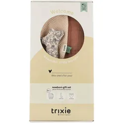 Trixie, Babyrassel, Geschenkbox für Neugeborene M – Lovely Leaves