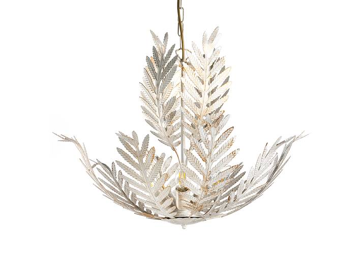 Lustre Felce 55 x 105 x 55cm Blanc/Blanc Matériau : Métal Surface en métal : Brossé Type de métal : Fer E14