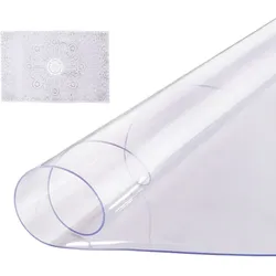 VEVOR Kunststoff-Tischdecke, 48 x 48 Zoll, 2,0 mm dick, transparenter Tischschutz, runde PVC-Schreibtischunterlage, wasserdichte und leicht zu reinigende Schreibtischunterlage, Tischdecke, für Büro, Kommode, Esszimmertisch, Nachttisch