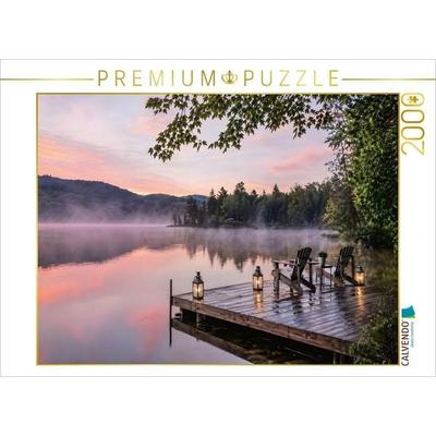 CALVENDO Puzzle Am Wasser sitzen - Steg am See | 2000 Teile Lege-Größe 90x67cm Foto-Puzzle für glückliche Stunden