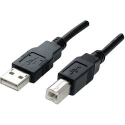 Manhattan USB-Kabel USB 2.0 USB-A Stecker, USB-B Stecker 1.80 m Schwarz vergoldete Steckkontakte, UL-zertifiziert 333368-CG