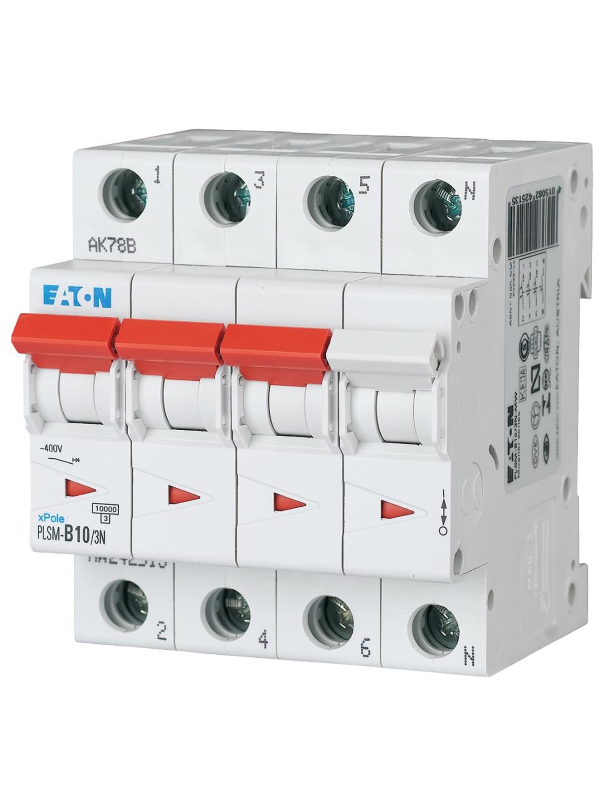 Eaton Plsm-c10/3n-mw - miniature circuit breaker mcb