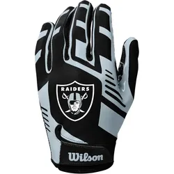 Wilson NFL Las Vegas Raiders Strech Fit Footballhandschuhe black/silver Adult