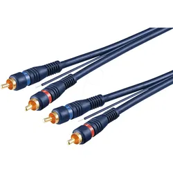 GOOBAY 50382 - RCA Audio-Video-Kabel, 3x Cinch-Stecker, 3 m