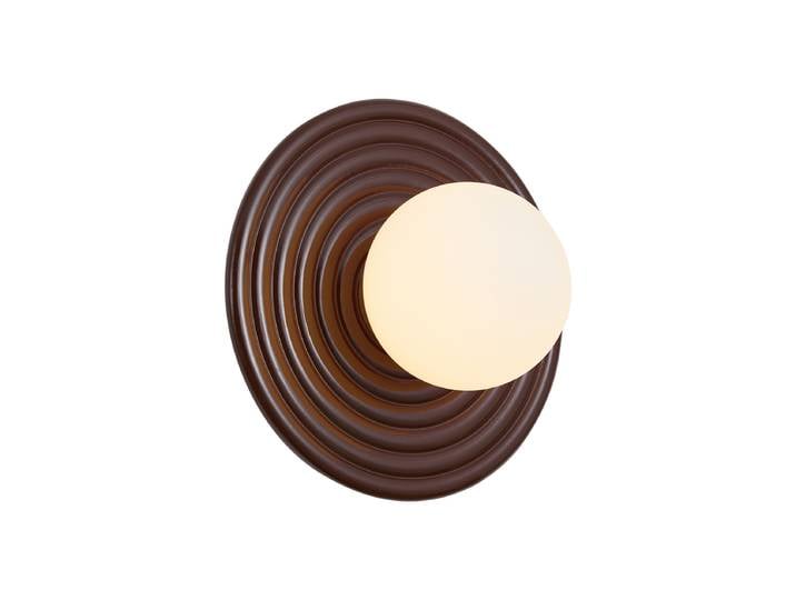 Qazqa Applique Murale Rétro Marron Avec Opale Ronde 20cm Ip44 -