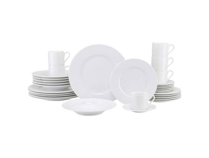 Creatable Kombiservice Polo weiss, Weiß, Keramik, 30-teilig, 160 ml,160 ml, lebensmittelecht, stapelbar, Essen & Trinken, Geschirr, Geschirr-Sets, Kombiservice