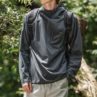 Herren Wanderhemd UV-Schutz-Shirt Langarm Oberteil Außen UV-Sonnenschutz Schnelltrocknend Atmungsaktiv Frühling Herbst Polyester Dunkelgrau Hellgrau Grün Tennis Camping / Wandern / Höhlenforschung