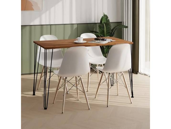 AKKE Esstisch Küchentisch - Tisch Für Küche Esszimmer - 100x50 - Höhe 73 cm - Schwarze Tischbeine aus Metall - Antike Eiche Hairpin
