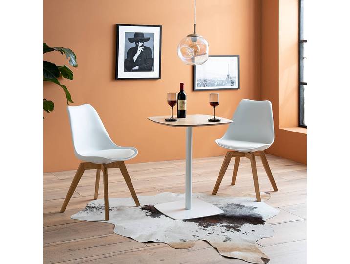 Bistrotisch Finse 60 x 74 x 60cm Weiß/Beige/Eiche/Weiß