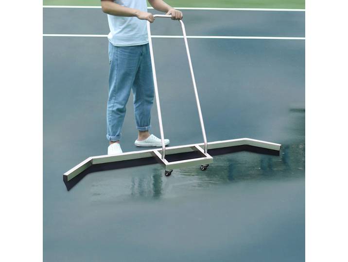 Raclette de terrain de sport avec roues universelles, essuie-glace pour terrain de basket-ball et de tennis en extérieur, en acier inoxydable et caoutchouc EVA, éliminateur d'eau