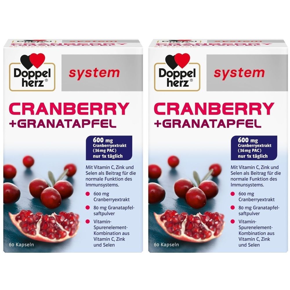 Doppelherz Cranberry+Granatapfel system Kapseln 2x 2x60 St