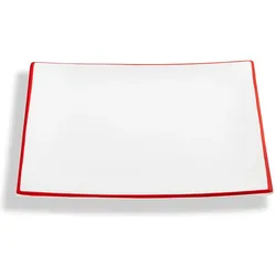 Gmundner Keramik Rubinroter Rand, Speiseteller Trend (26x26cm), Teller, Rot