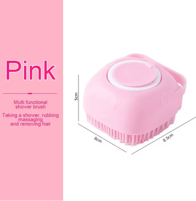 Inspire Picks SoftSpa Silicone Pet Bath Brush For Dogs & Cats pink 1pc
