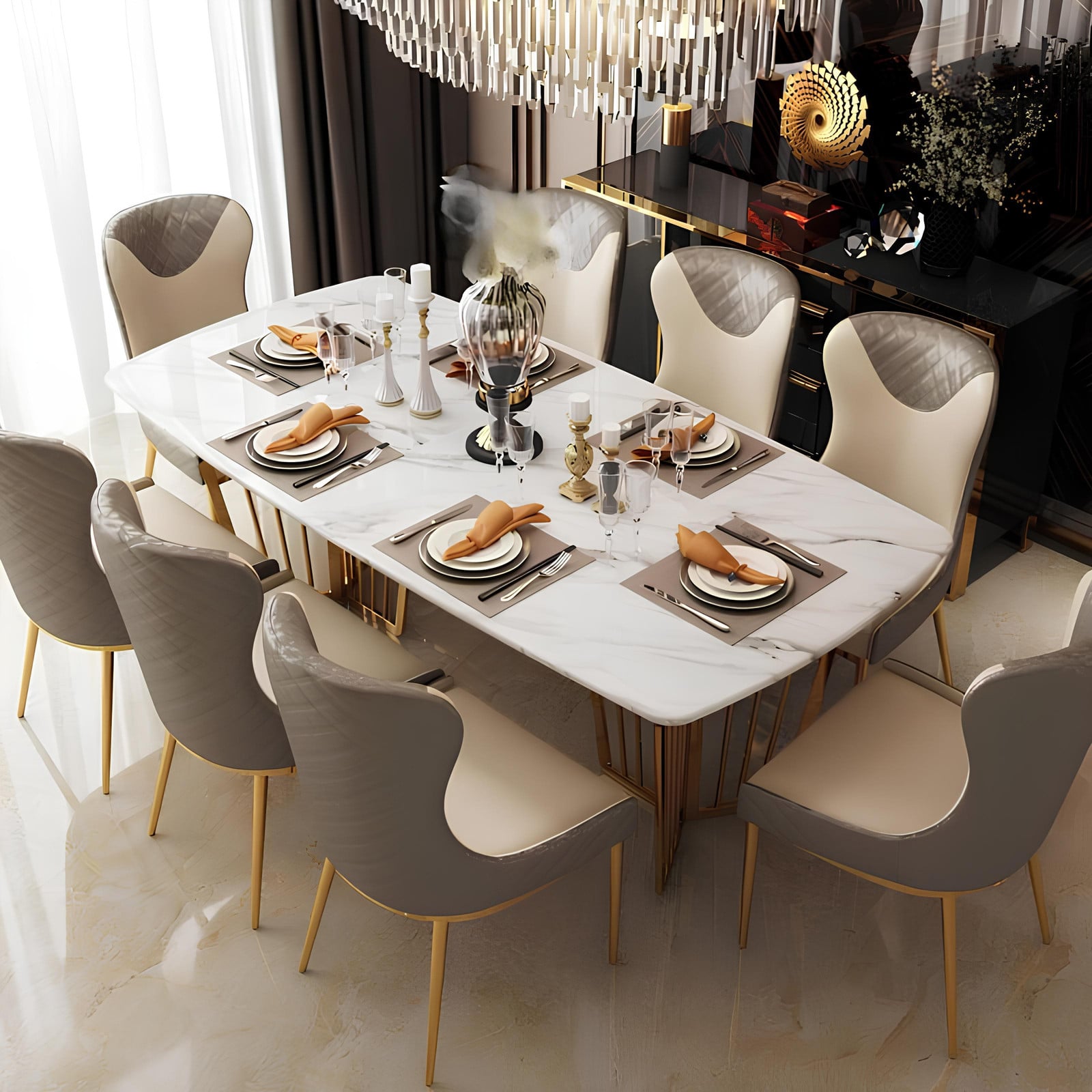 Klassieke designer eettafel in Italiaanse stijl voor de woonkamer of eetkamer, Breedte: 90 cm, Diepte: 75 cm
