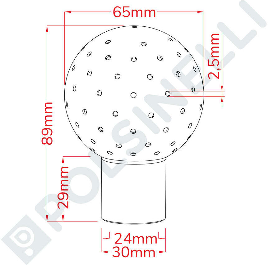 Polsinelli Boule de lavage inox ø 65 perforée